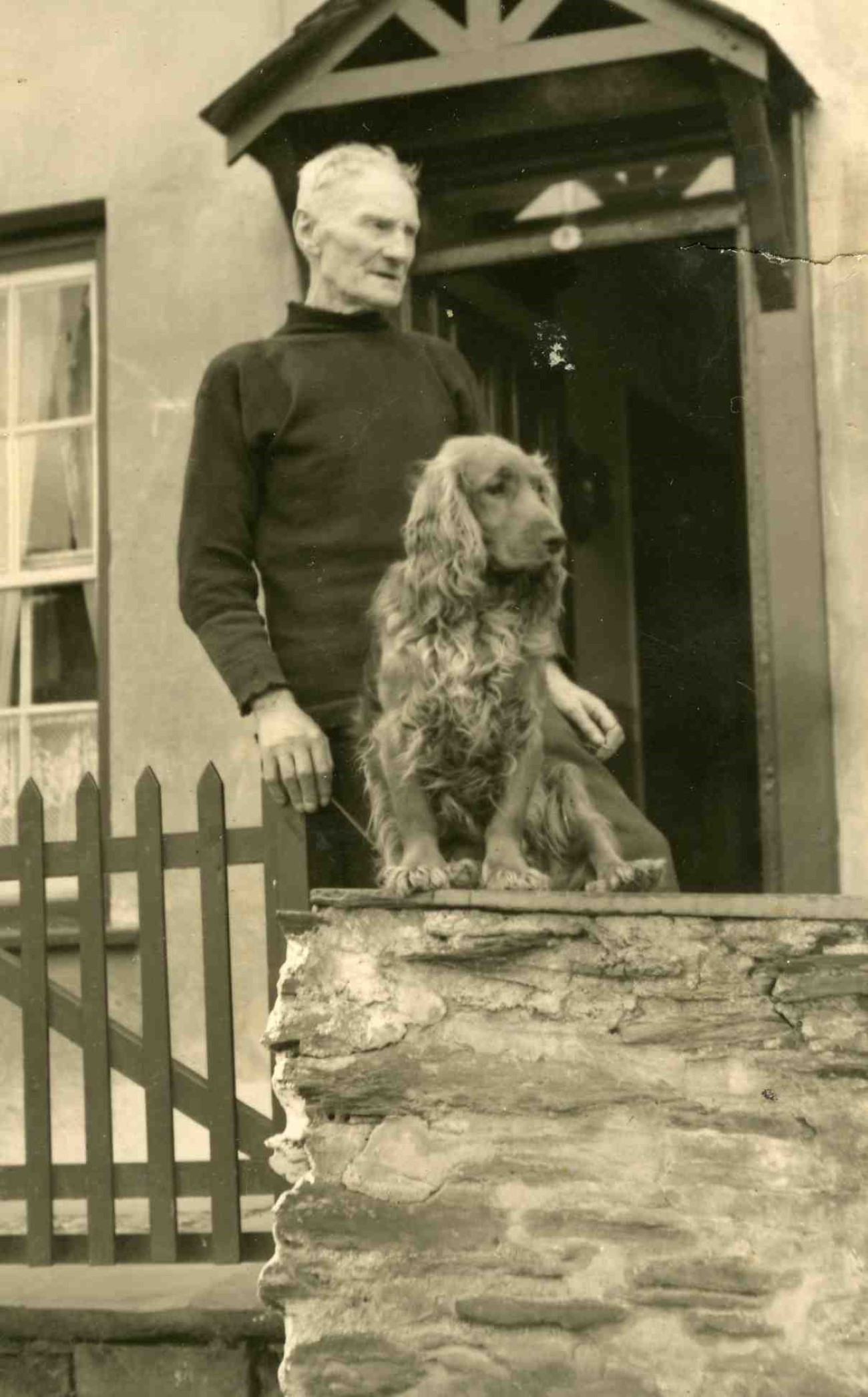 Grandfather Tom Grills with dog Paddy