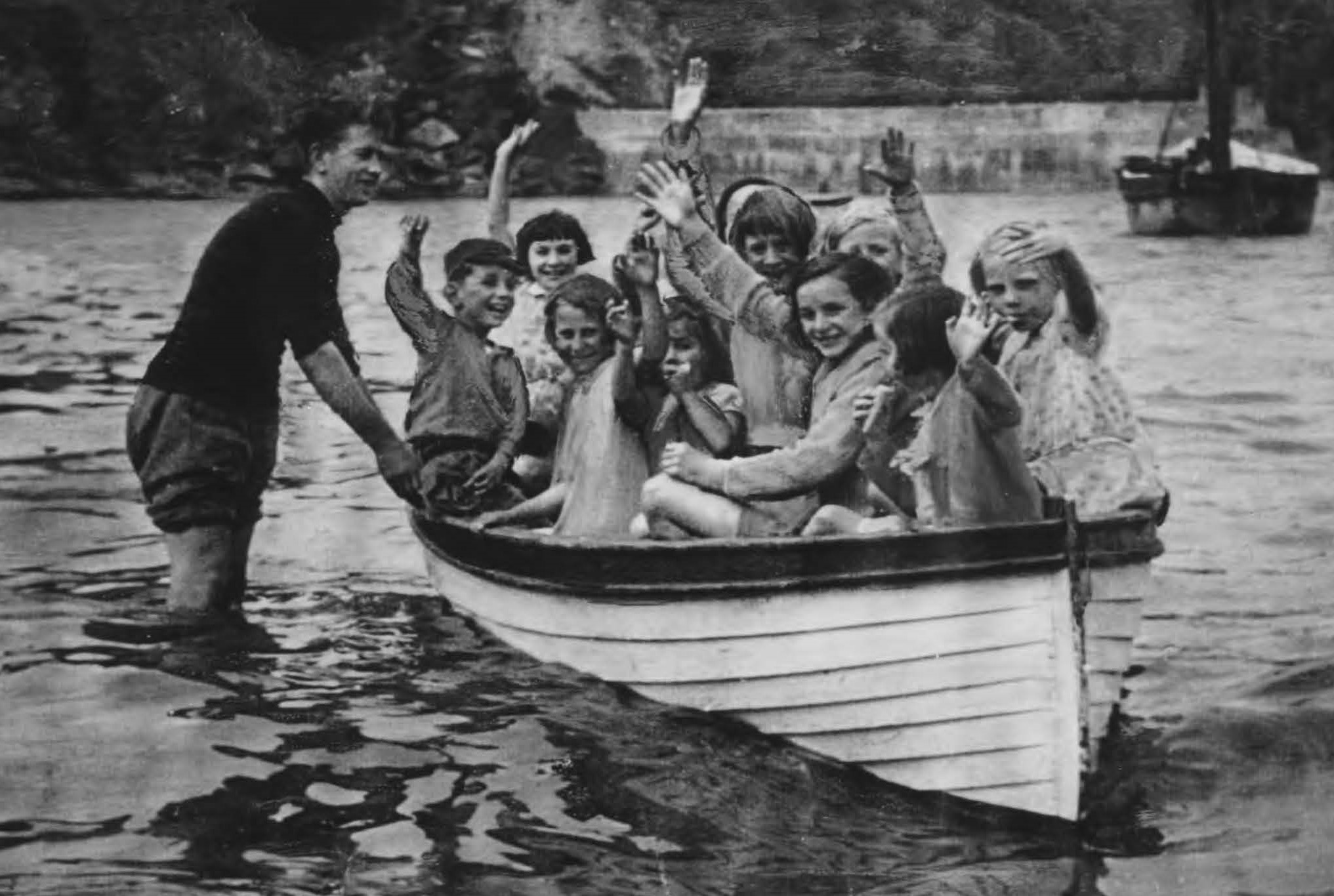 Having fun in the harbour, c 1940