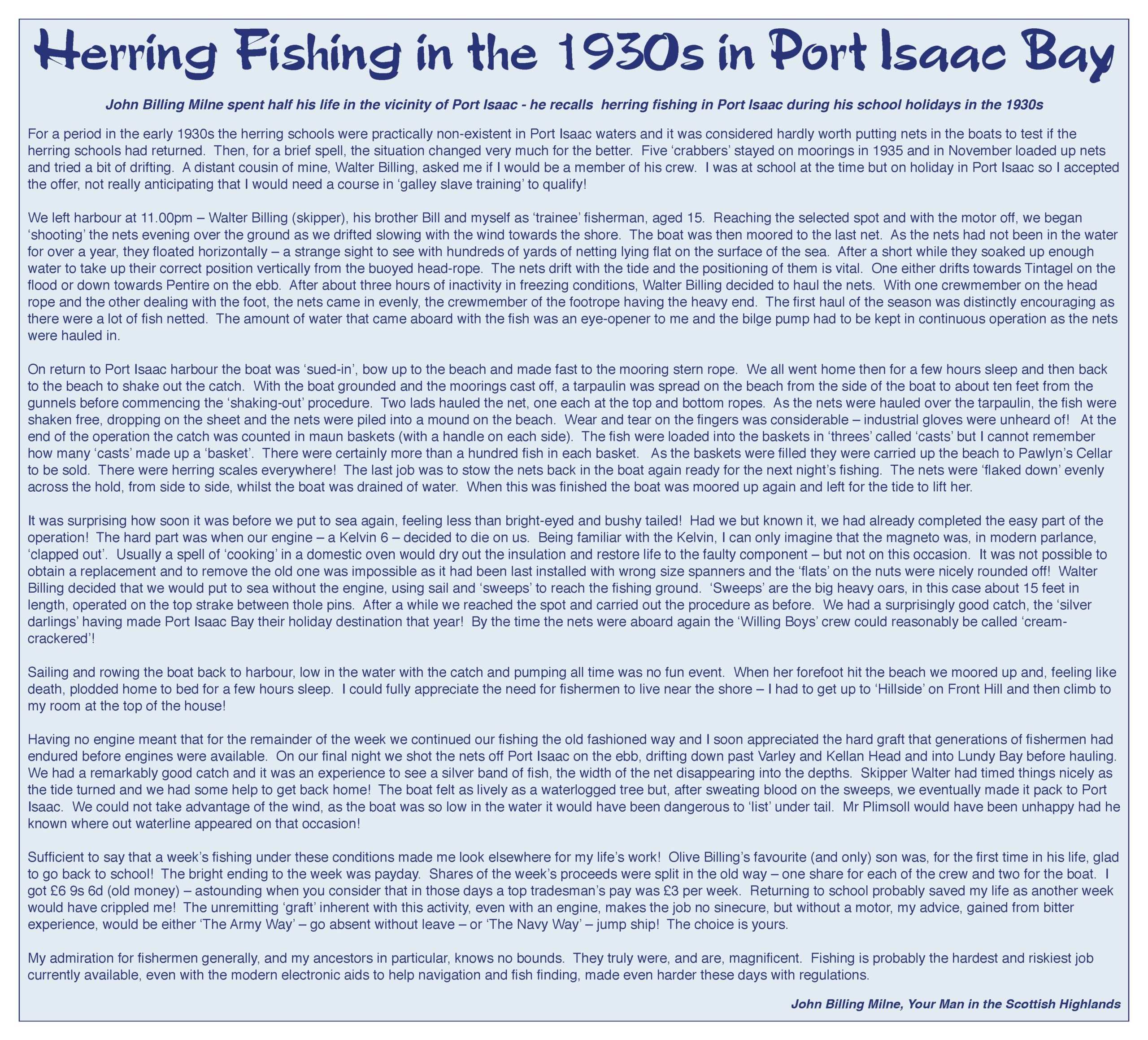 Herring fishing in the 1930s