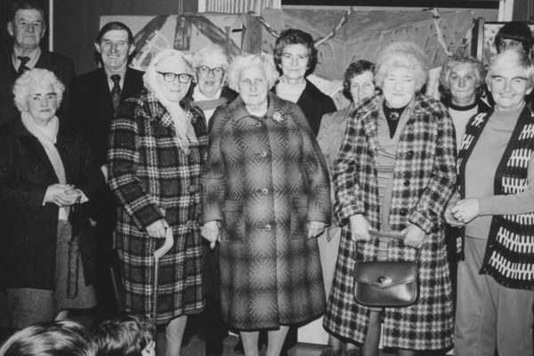 Members of the Golden Circle visit Port Isaac School, around 1980, to tell the children what life was like in the vill