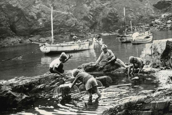 Playing on Port Isaac beach, 1966