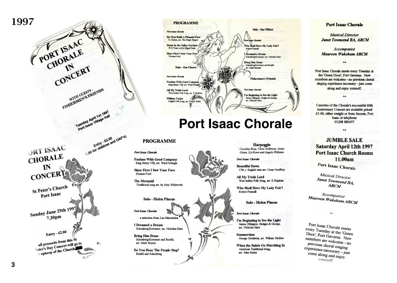 Port Isaac Chorale concert programmes 1997