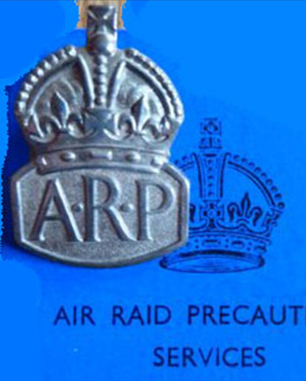 Silver ARP badge from World War II