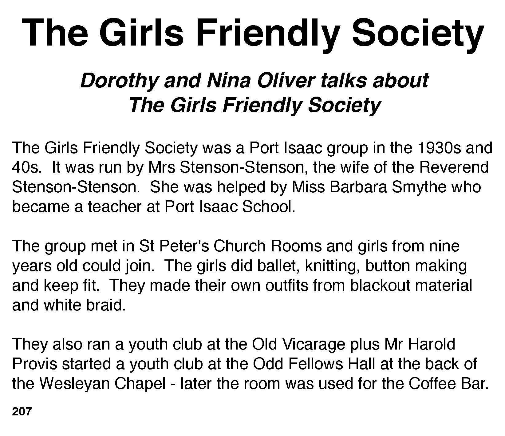 The Girls Friendly Society