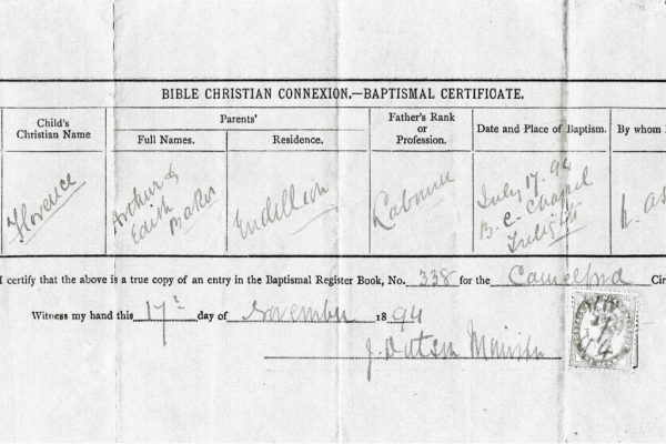 1894 Baptism Certificate