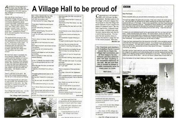 A Village Hall to be proud of