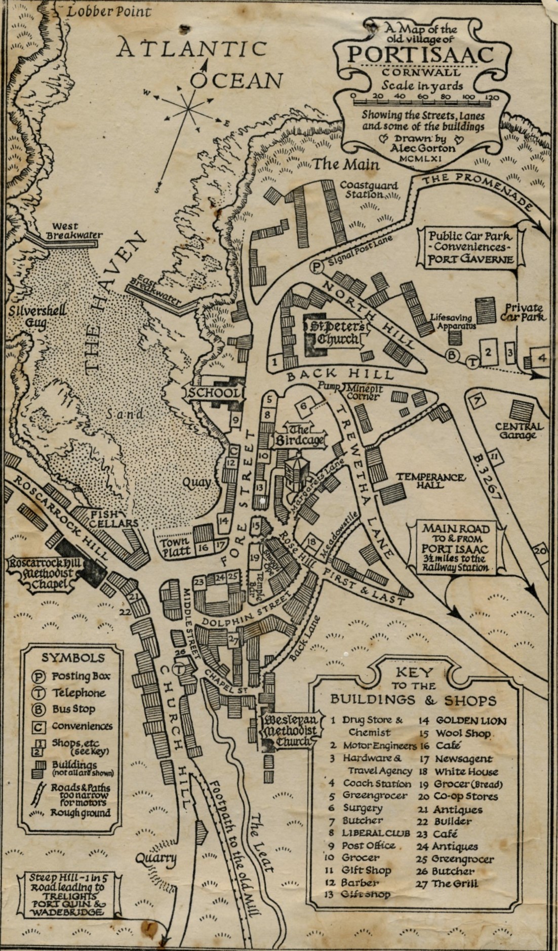 A map of the old village of Port Isaac