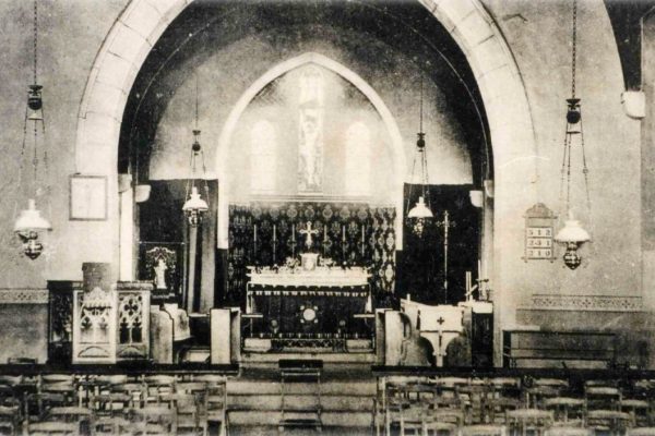 An old picture of the inside of St Peter's Church