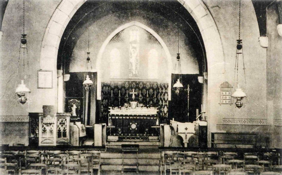 An old picture of the inside of St Peter's Church