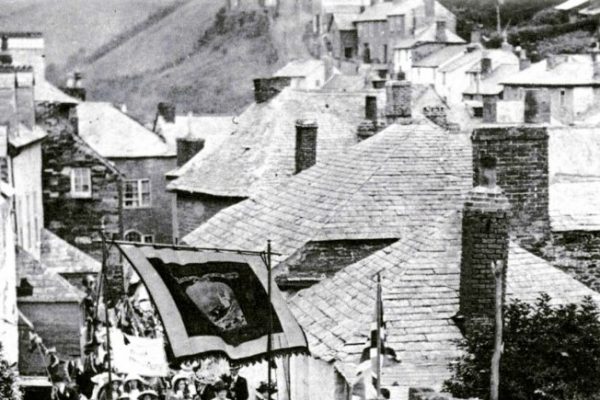 Band of Hope parade up Fore Street, c1930