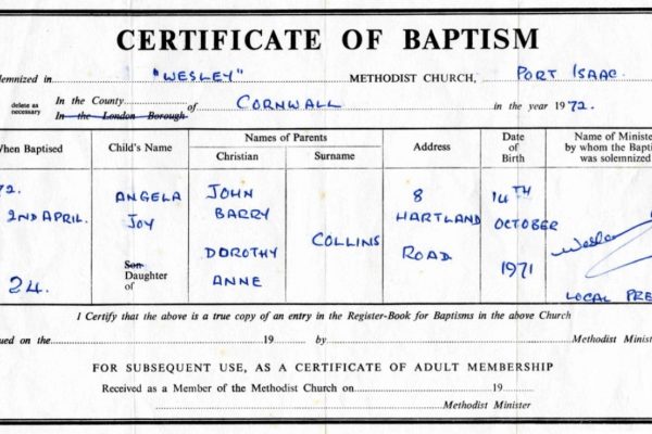 Baptism of Angela Collins