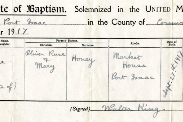 Baptism of Joyce Collins (nee Honey)