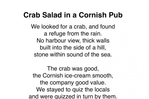 Crab Salad in a Cornish Pub