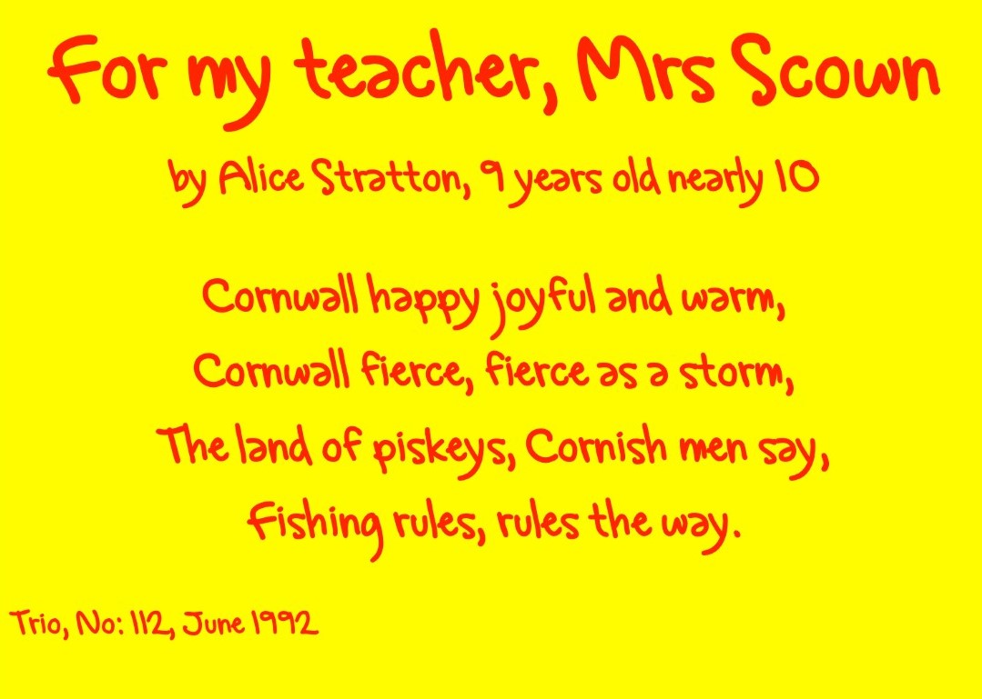 For my teacher, Mrs Scown