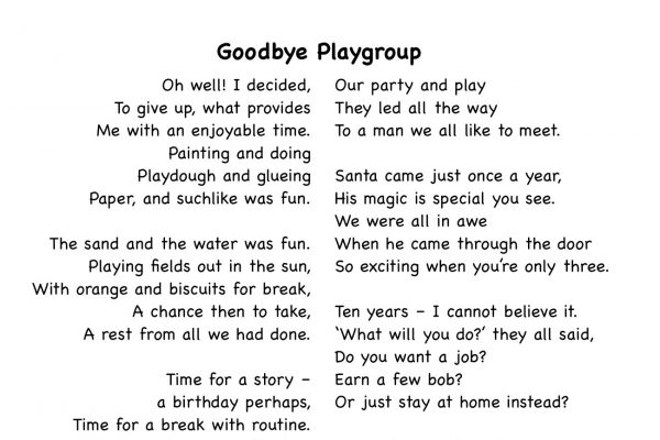 Goodbye Playgroup