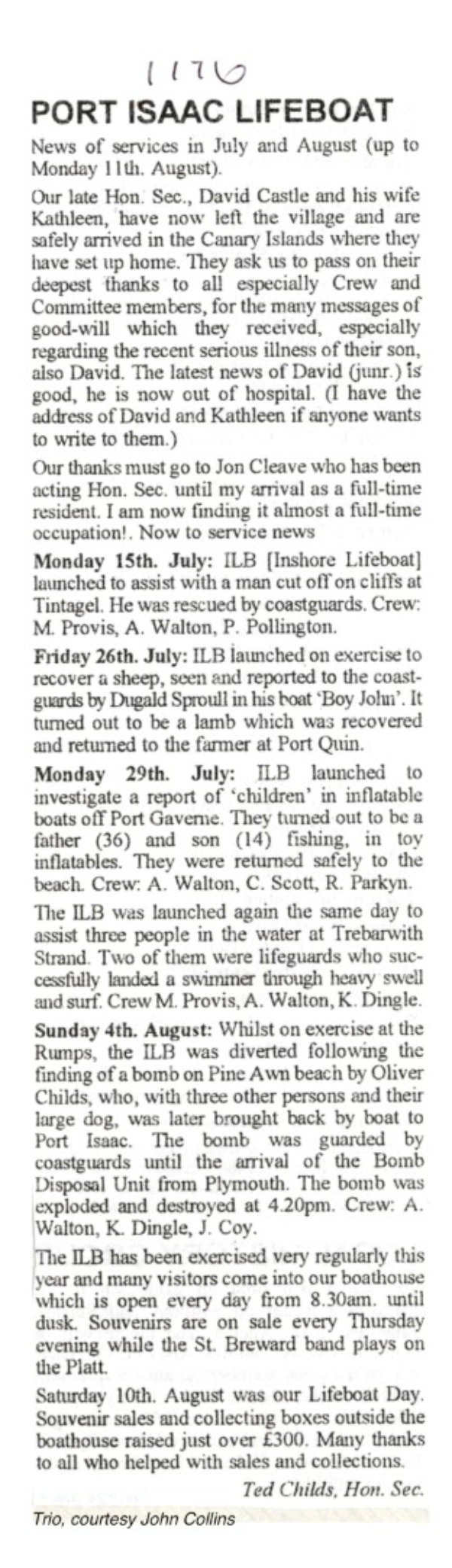 Lifeboat news 1996