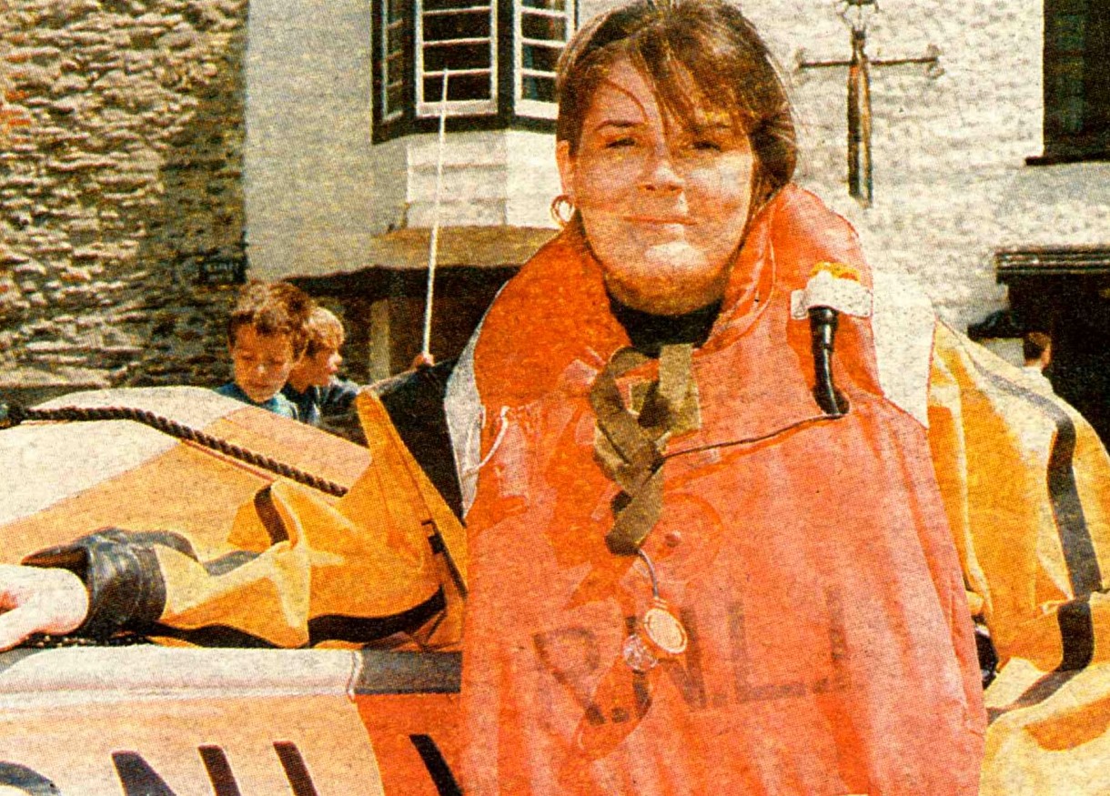 Nicki Bradbury, the first female crew member of Port Isaac Lifeboat