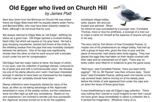 Old Egger who lived on Church Hill