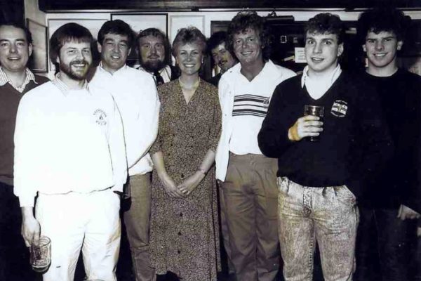 Some of the crew with the late Jill Dando