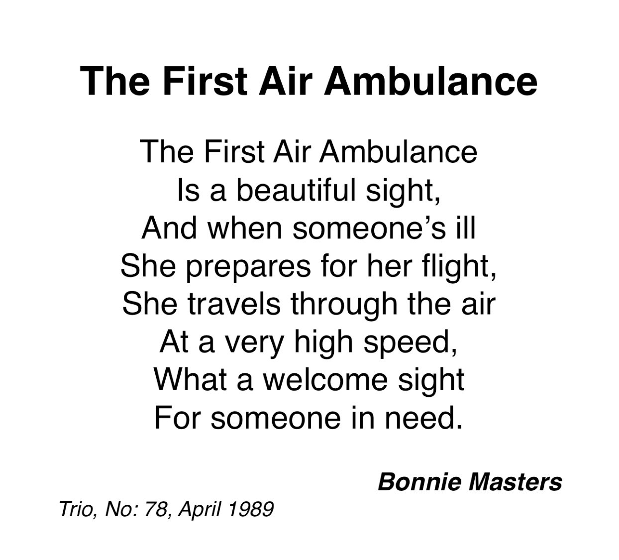 The First Air Ambulance