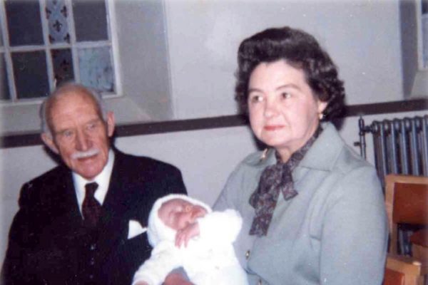 The christening of Ross Collins in 1982