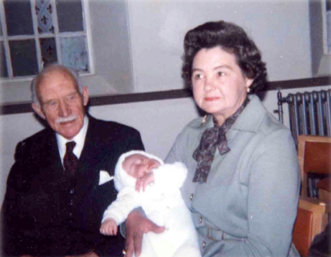 The christening of Ross Collins in 1982
