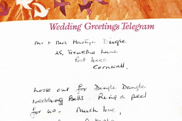 Wedding Day telegram to the new Mr & Mrs Dingle